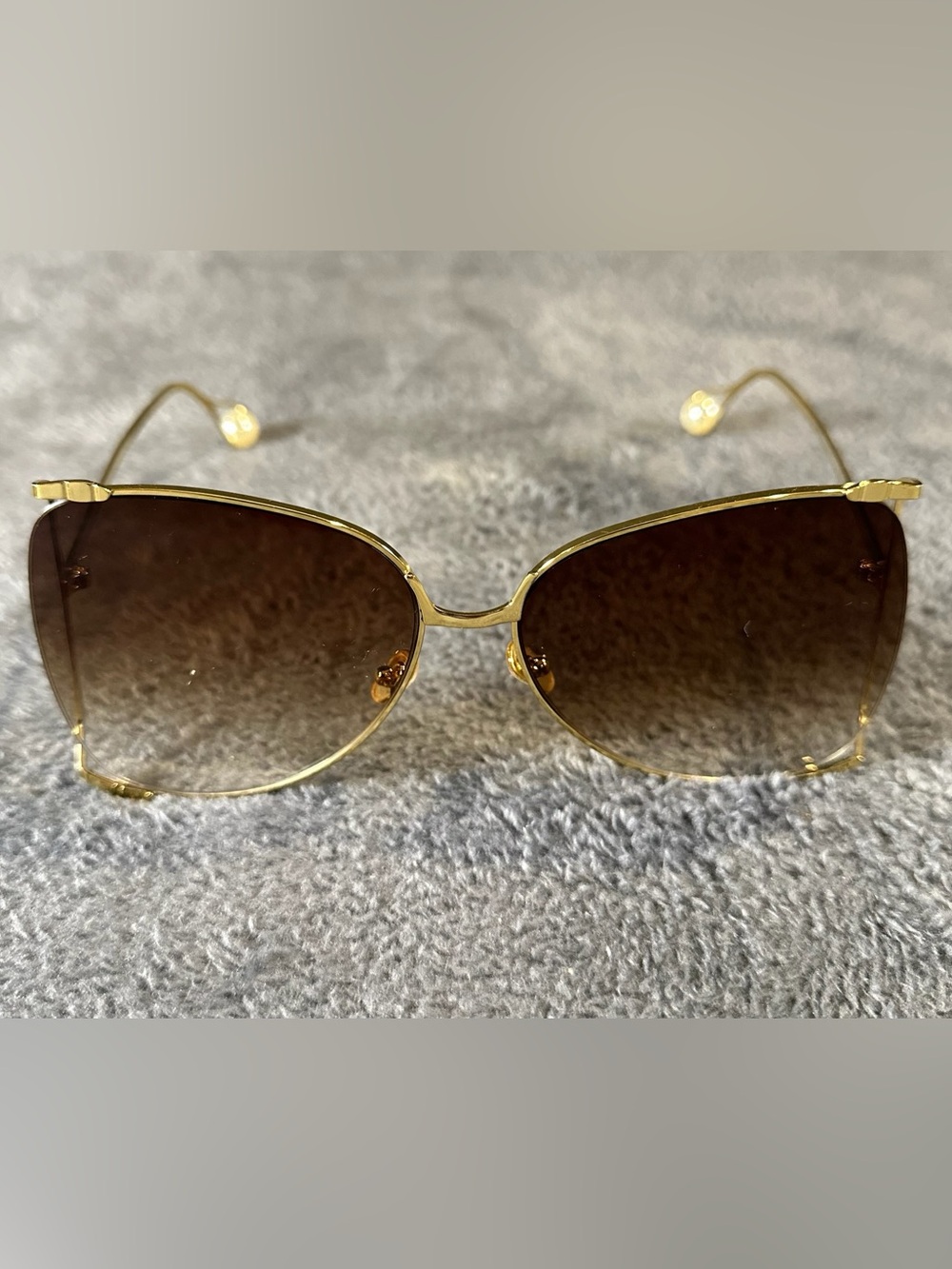 Faguma Oversized Gold Frame Brown Lens Women's Sunglasses
